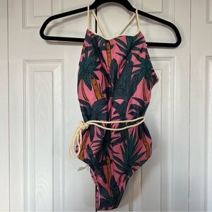 Tropical print bathing suit